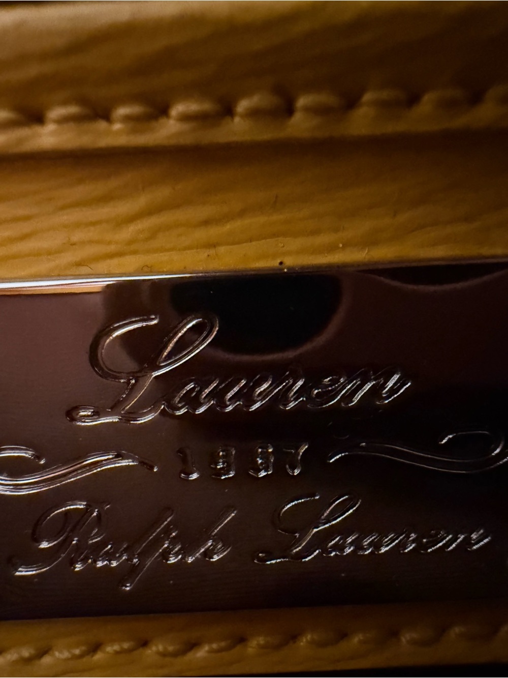 Lauren Ralph Lauren Yellow Leather Crossbody with Chain Strap - Picture 5 of 5